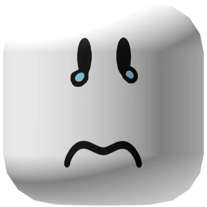 Sad Crying Face (White Tone)