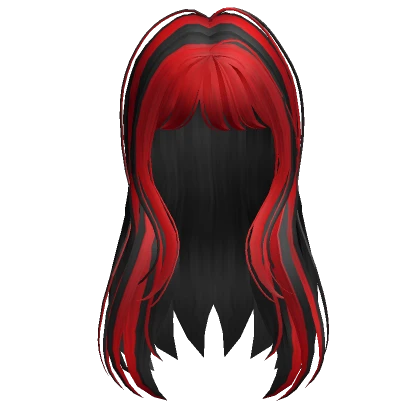 ♡ red n black soft pretty anime hair