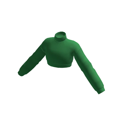 turtle neck crop top sweater green