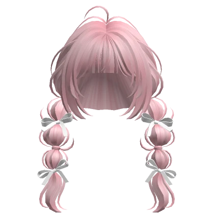 Bubble Braids w/ Ribbons(Pink)