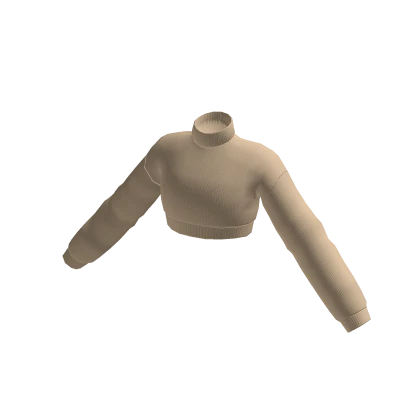 turtle neck crop top sweater tan