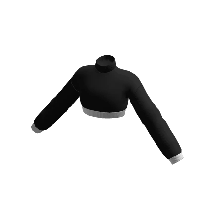 turtle neck crop top sweater black
