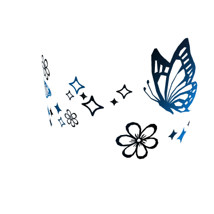 🦋 Star Butterfly Stickers Tattoo - Black Blue