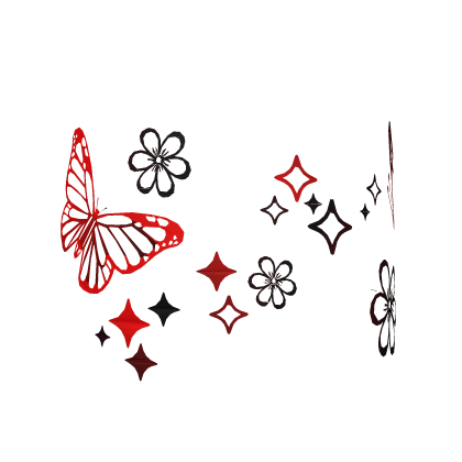 🦋✨ Star Butterfly Stickers Tattoo - Black Red