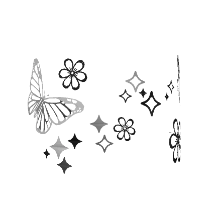 🦋 Star Butterfly Stickers Tattoo - Black White