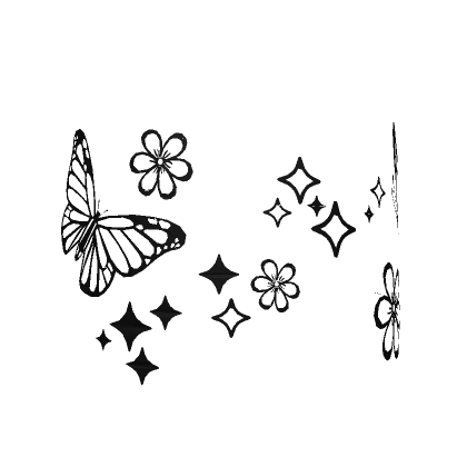 🦋 Star Butterfly Stickers Tattoo - Black 