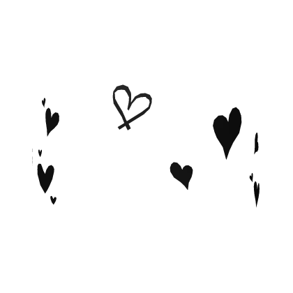 ❤️  Heart Face Stickers Tattoo - Black