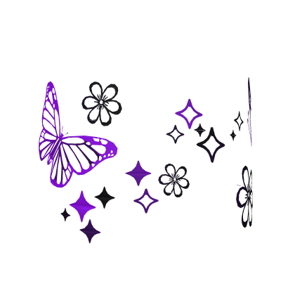 🦋 Star Butterfly Stickers Tattoo - Black Purple