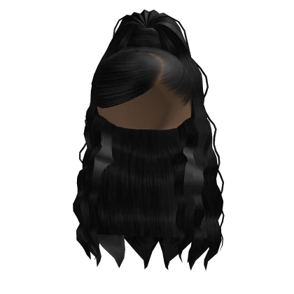 Black Ponytail with Side Swoop