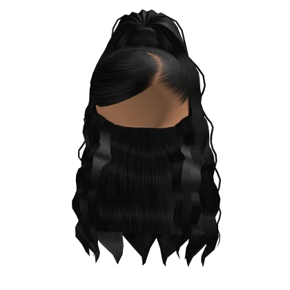 Black Ponytail with Side Swoop