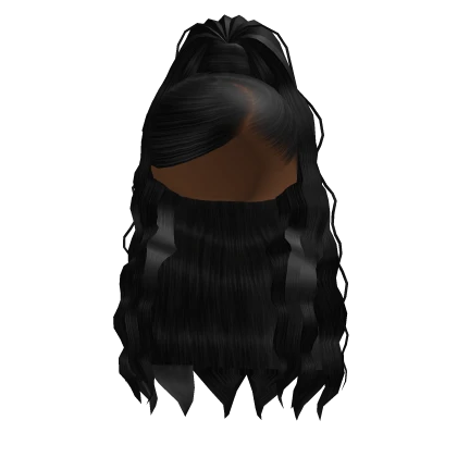 Black Ponytail with Side Swoop