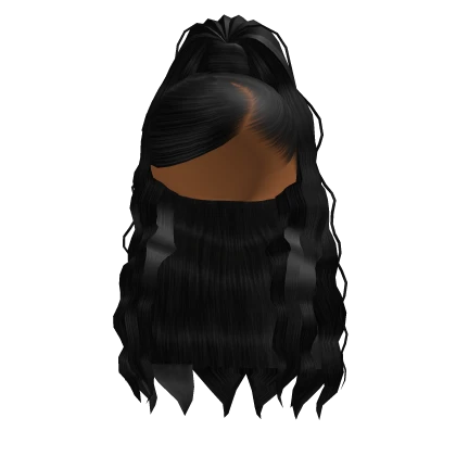 Black Ponytail with Side Swoop