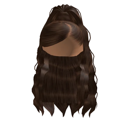 Brown Ponytail with Side Swoop