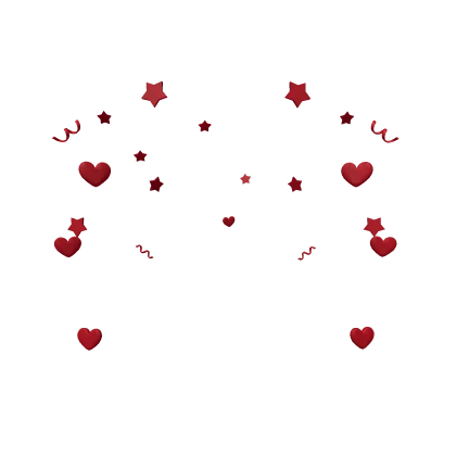 Red Heart Confetti Aura