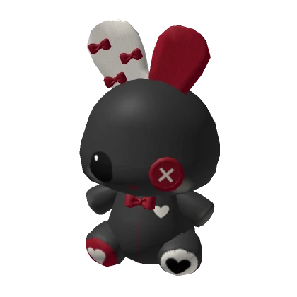 🍀Rabbit Plushie (Black / Red)