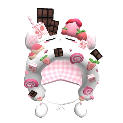 Kawaii Strawberry Dessert Hood