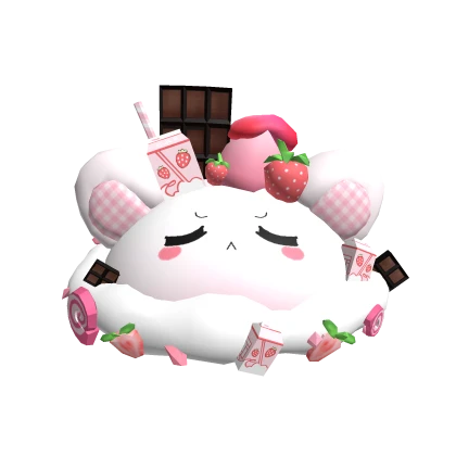Kawaii Strawberry Dessert Fluff Hat