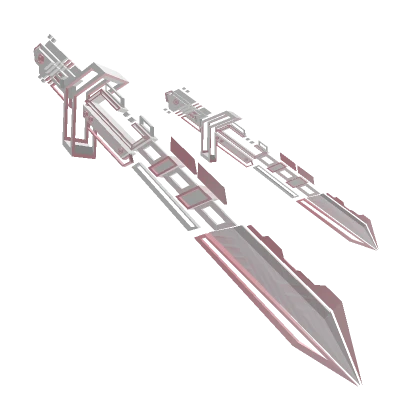 [1.0] White Pink Dual Waist Cyberpunk Sword