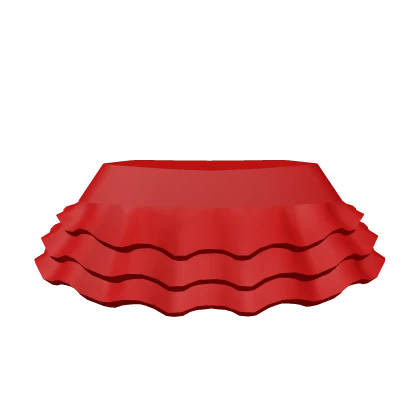 Red Preppy Ruffle Skirt