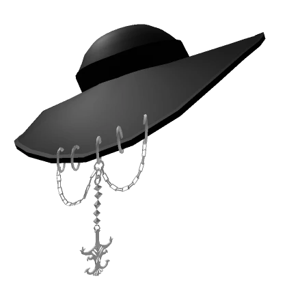 Black Floppy Hat with Piercing