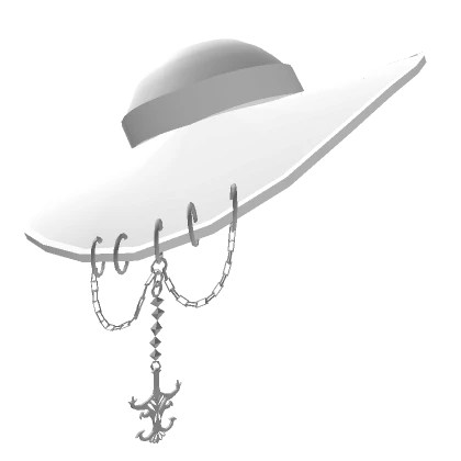 White Floppy Hat with Piercing