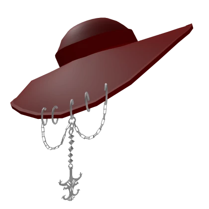 Red Floppy Hat with Piercing