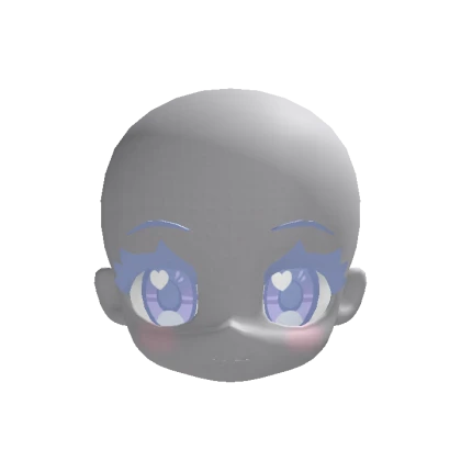 Chibi Head Neckless Grey Pastel