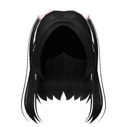 Black half up hair w/ bows