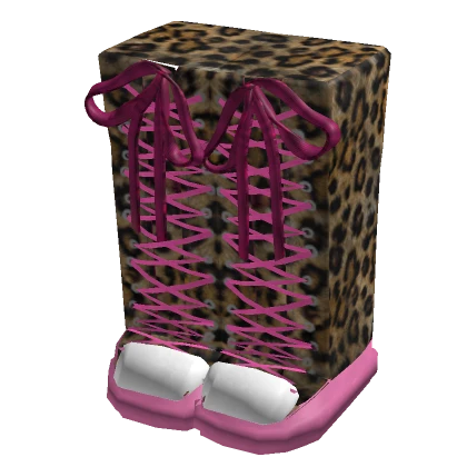 Scene knee high shoes in cheetah print gyaru