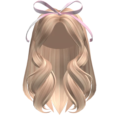 Long Layered Hair w/ Ribbon Bow (Blonde)