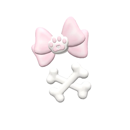 Cute pink bow w/ bone hairclip