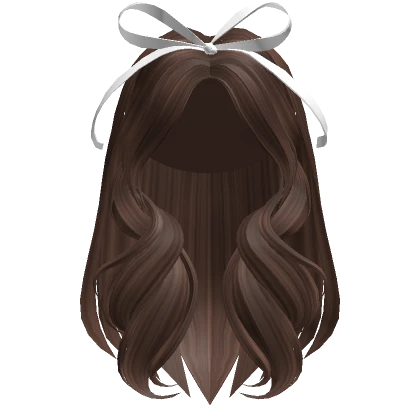 Long Layered Hair w/ Ribbon Bow (Brown)