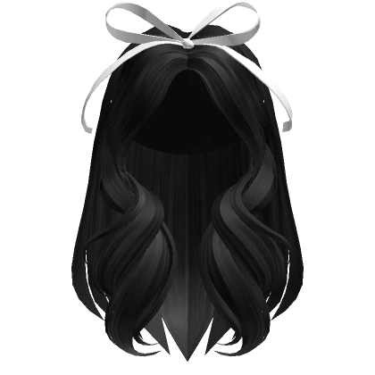 Long Layered Hair w/ Ribbon Bow (Black)