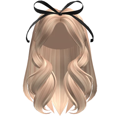 Long Layered Hair w/ Ribbon Bow (Blonde)