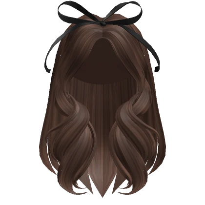 Long Layered Hair w/ Ribbon Bow (Brown)