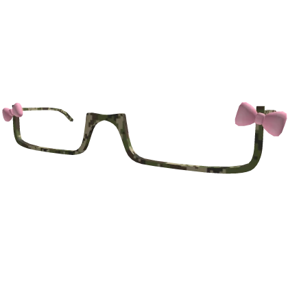 ♡ camo glasses with pink bows 