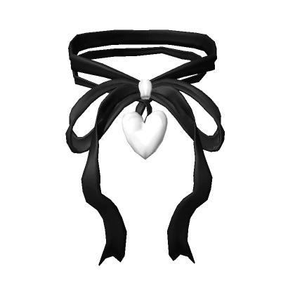 Black Bow With Heart Choker 