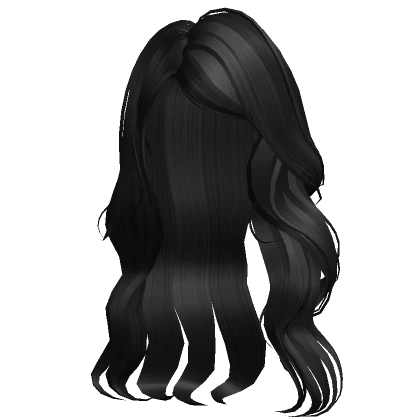 Long Wavy Side-Part Hair (Black)