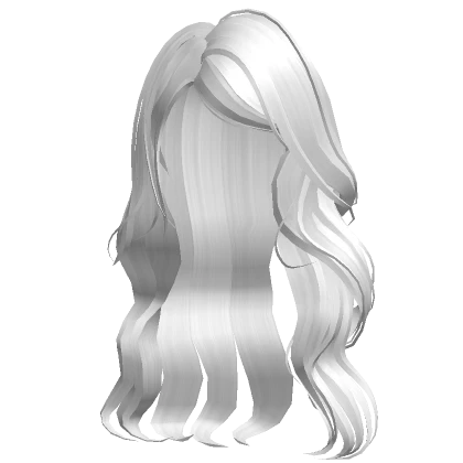 Long Wavy Side-Part Hair (White)