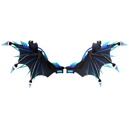 Blue Cyber Bat Battle Wings