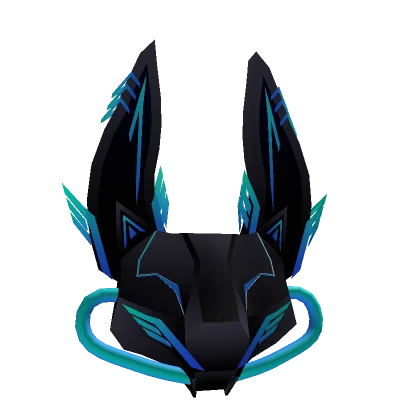 Blue Cyber Bat Mask