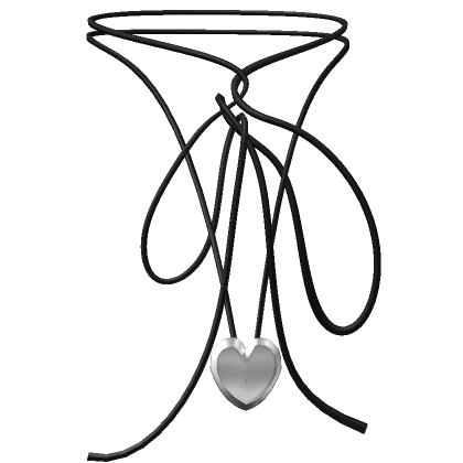 Black Thread Necklace with Heart