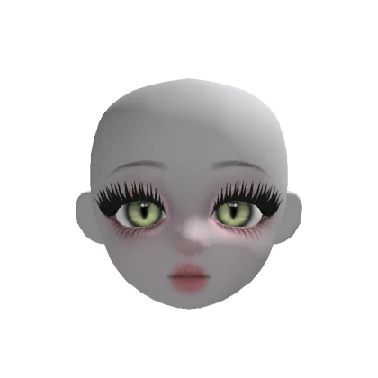 Ghost girl doll head ( vertical, green )