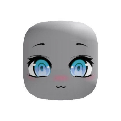 Blue Cute Chibi Anime Girl Lashes Eyes Face