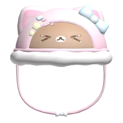 ♡ kawaii sleeping kitty hat (brown)