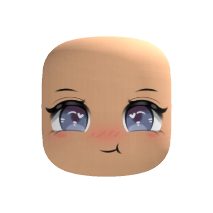 Cute Chibi Eating Blush Makeup Face
