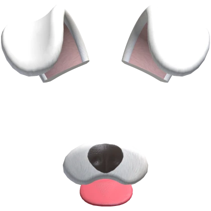 white dog filter with tongue