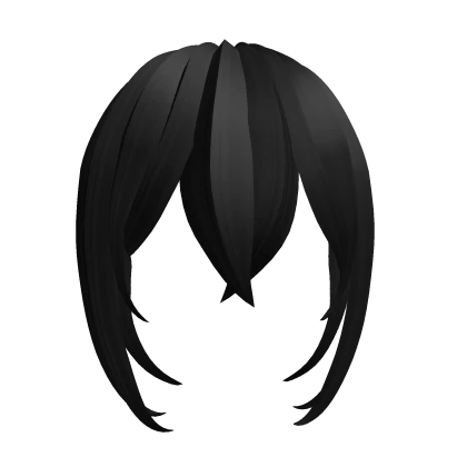 Soft Anime Crossed Bangs - Black