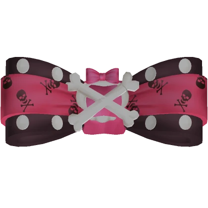 pink crossbones emo bow ★ 🎀