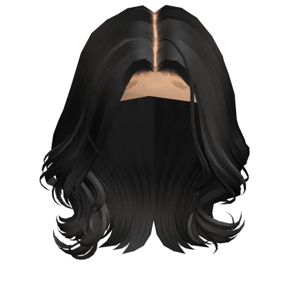 ʚ wavy middle part wig  black 